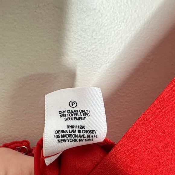 DEREK LAM 10 CROSBY x INTERMIX Linen Wide Leg Jumpsuit Red Sz 4 {G8} - Picture 8 of 8